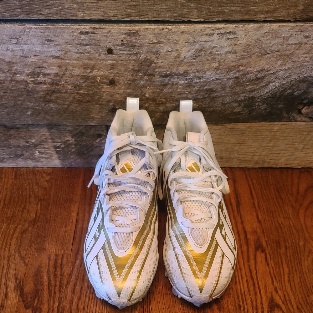 Men's Athletic Shoes in White and Gold